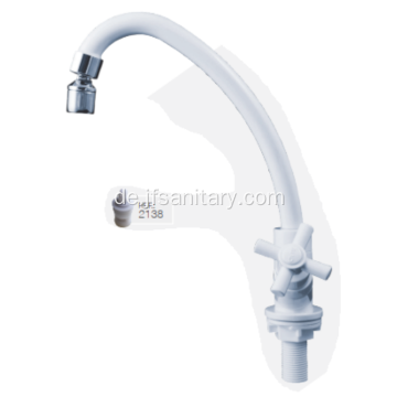 Langer Schwanenhals Swivel-Wasserhahn ABS White Sink Tap